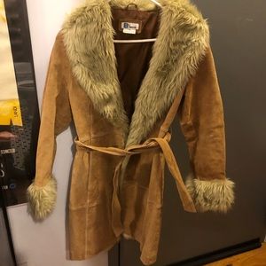 Y2K Penny Lane suede coat, size small